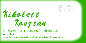 nikolett kosztan business card